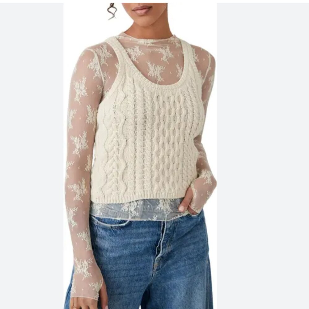new FREE PEOPLE High Tide Cable Tank  253